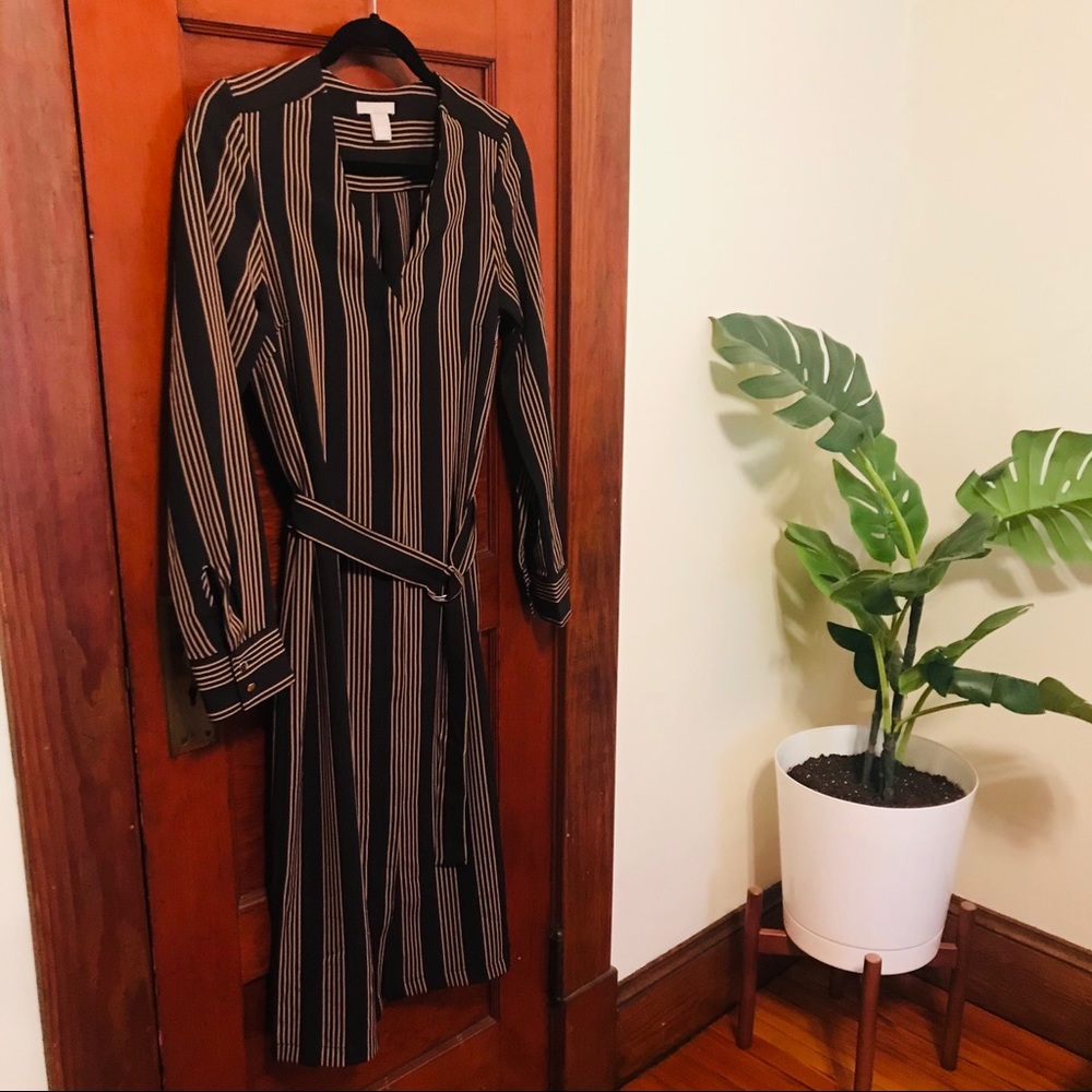 Pinstripe Midi Dress